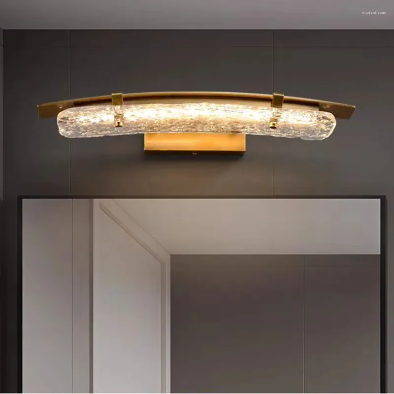 Lampada a parete moderna specchio da bagno in rame luci oro a led sconce illuminazione decorazione camera da letto