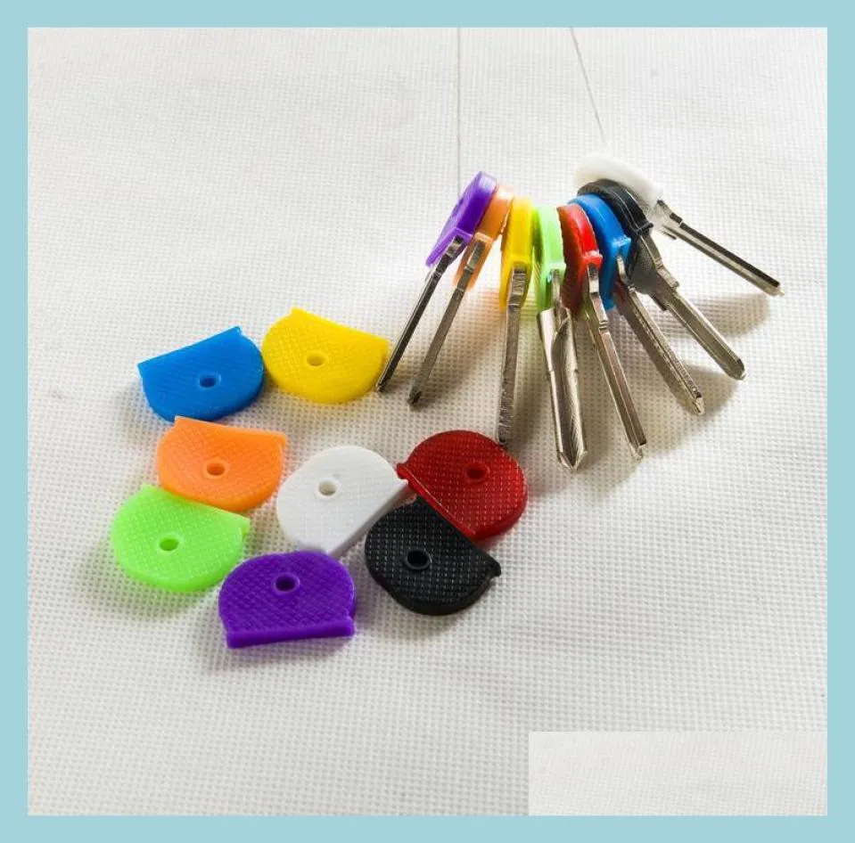 Keychains Soft Key Cap Er Topper Sile gummihylsa ringar Identifier Identifiera dina MTI -färger hela droppleverans 2021 Fashion7981409