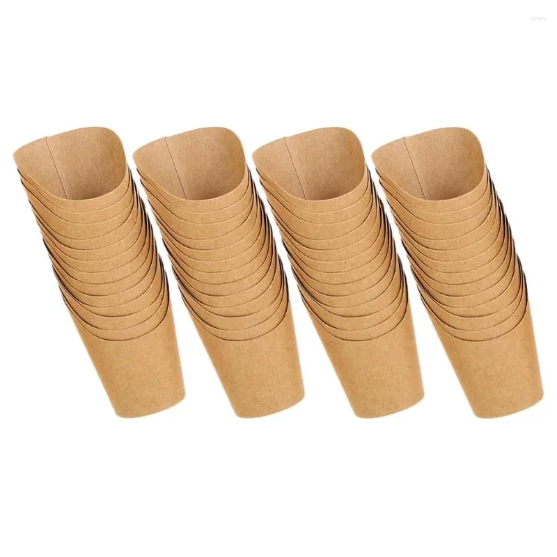 Disposable Cups Straws 50 Pcs Ice Cream Cup Cake Containers French Fries Holder For Car Fried Chicken Treat Bag Kraft Paper Holders Snack