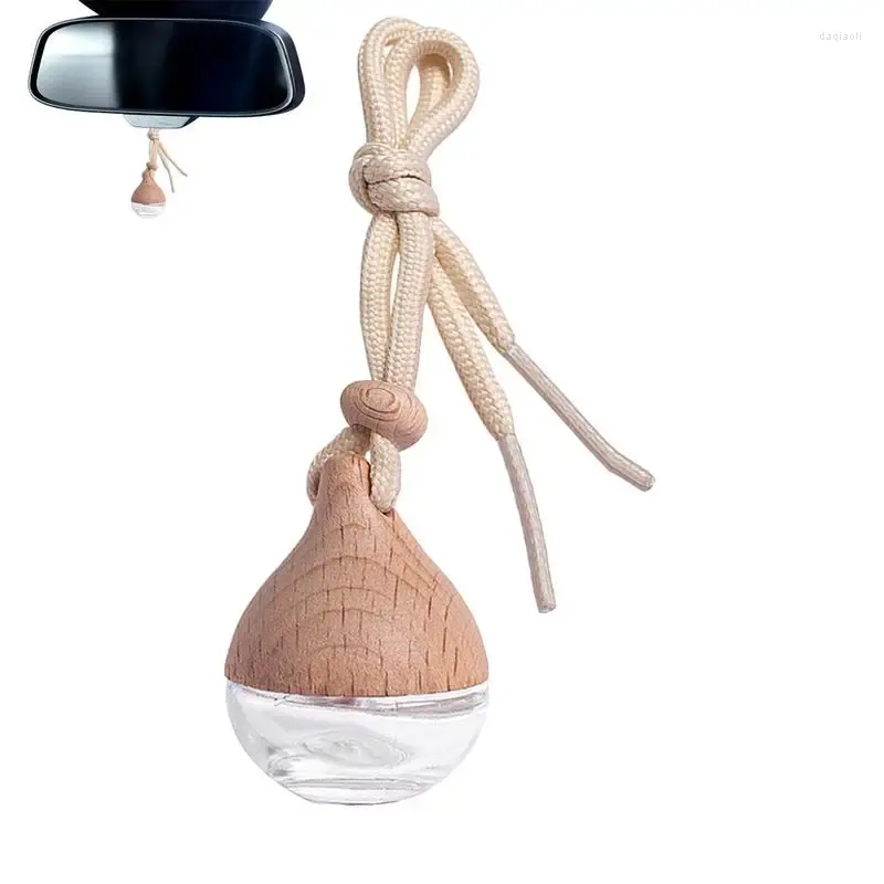 Perfument de voiture en verre transparent en bois élégant longe de longueur de parfum durable