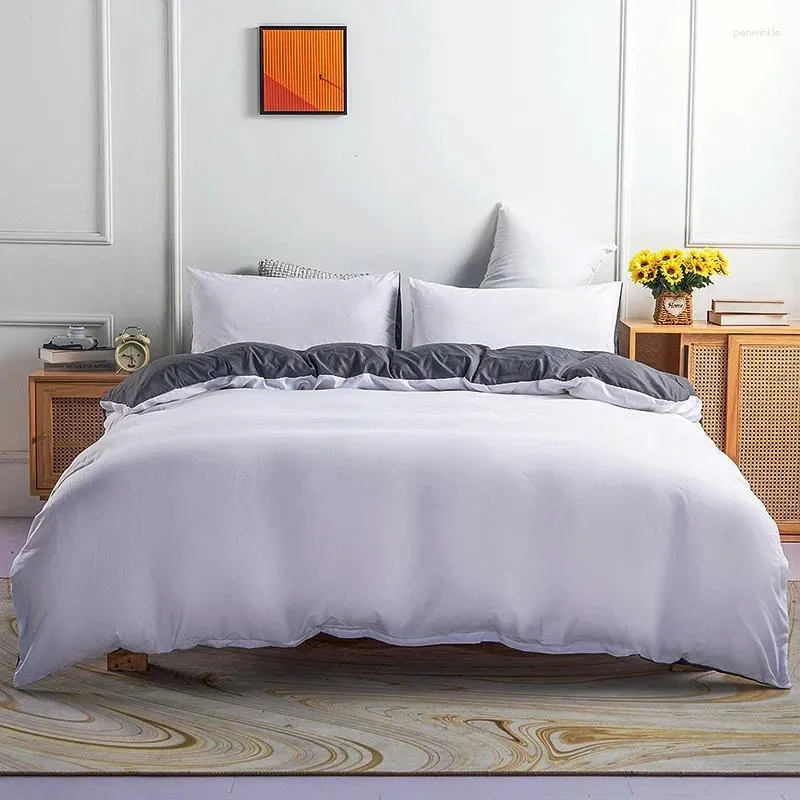 Sängkläder sätter fast färgmikrofiber sängkläder täcke täcker kudde tre-stycken set i lager