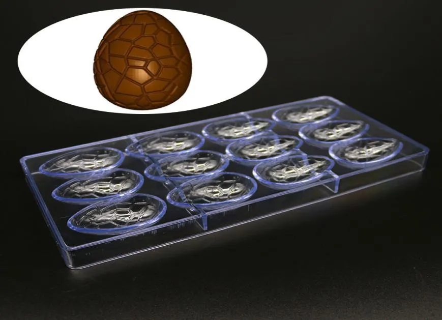 12 Cavités Moule d'oeuf de Pâques Polycarbonate Moule de chocolat DIY Fondant Pâte à pâtisserie