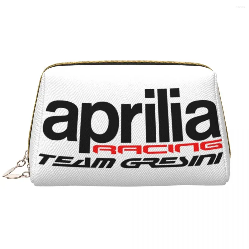 Opbergtassen Aprilia Italië Racing Logo Cosmetische tas Women Fashion grote capaciteit Motocross Make -up Case Beauty Toiletie