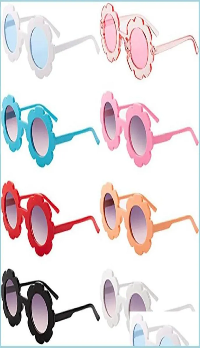 Occhiali da sole 2021 simpatici fiori rotondi per bambini occhiali da sole Uv400 ragazza floreale per occhiali da sole adorabili cuci