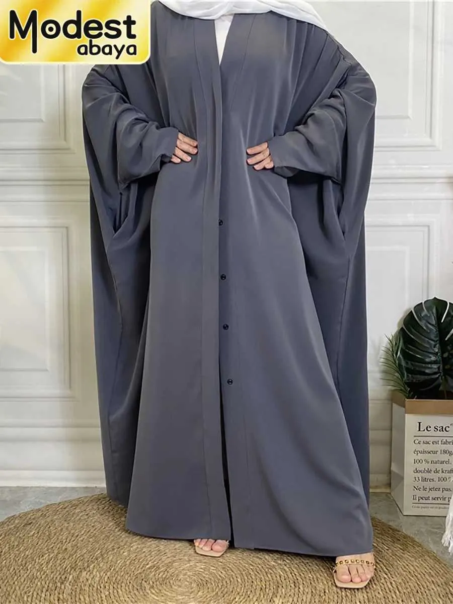 Kimono Long Élégant Gilet Cardigan Uni Pour Femme Musulmane - Taille 36 à 44, 142 Cm