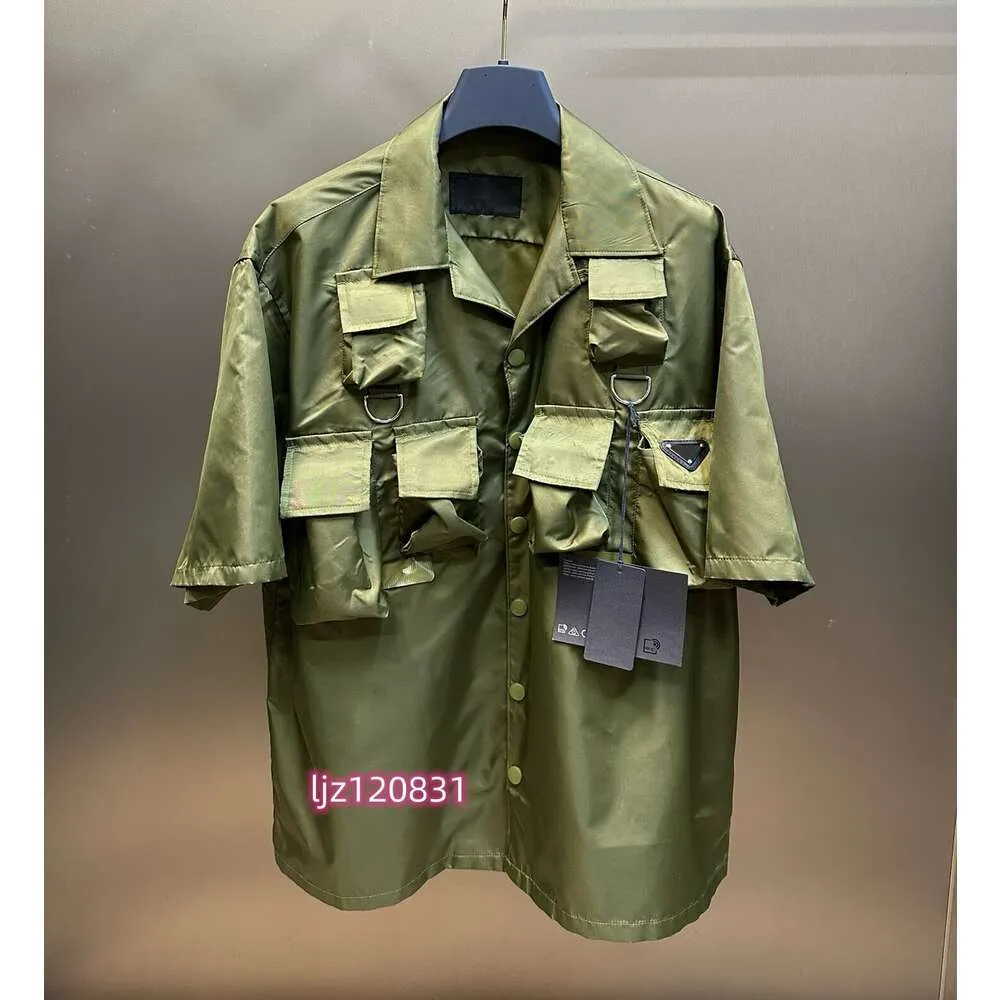 Designer Mens Casual Short Sleeve Shirt Pure Cotton Military Green Button  Up With Pocket Womens Half Sleeve Dress Shirt From Ljz120831, $66.34 |  DHgate.Com