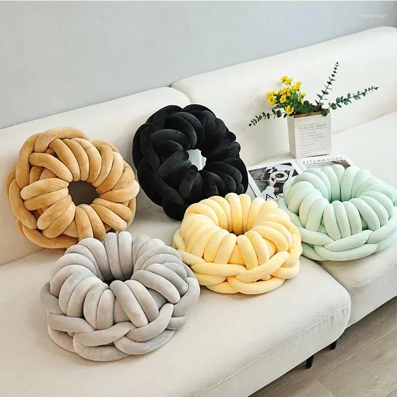 Pillow EIFLOY Nordic Knot Yellow Round Sofa Couch Bed Decorative Throw Pillows For Living Room Bedroom Drop