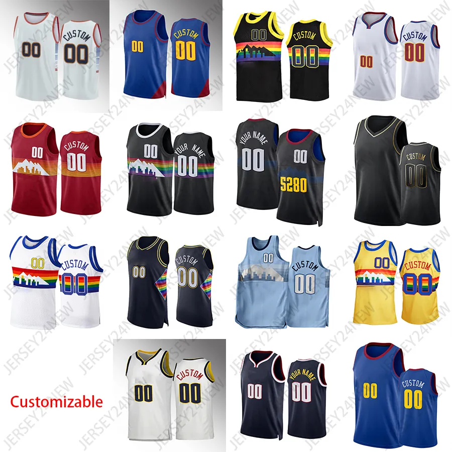 Nikola Jamal Murray Jokic Basketball Jerseys Michael Porter Jr. Denvers Carmelo Anthony Aaron Gordon 50 Bones Hyland Jeff Green 32 Ish Smith XS-4xl