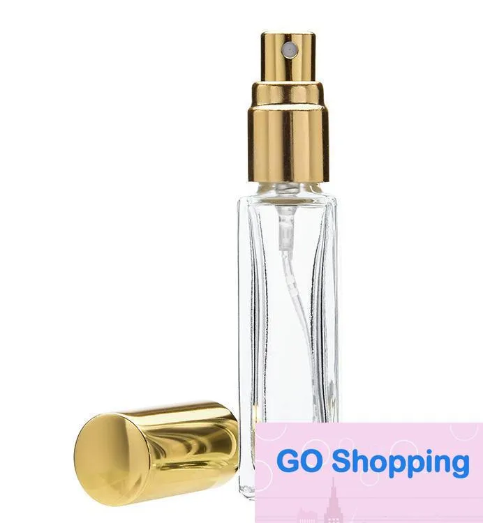 Mini szklane butelki z perfumami Travel Spray Atomizer Pusta butelka perfum z czarną złotą srebrną czapką w sprayu