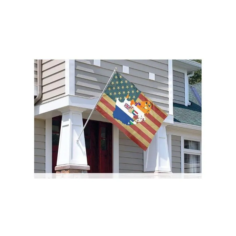 Banner Flags American Old South African 3X5Ft Banners 100%Polyester Digital Printing For Indoor Outdoor High Quality With Brass Gromme Otgpb