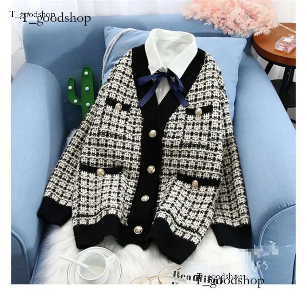 Nuovi cardigan a contrasto a quadri a quadri a quadri per sale a V-Neck Single a V-Neck Female Sweaters 2020 Autunno Casual Lady Coats-117 479 821 414 986