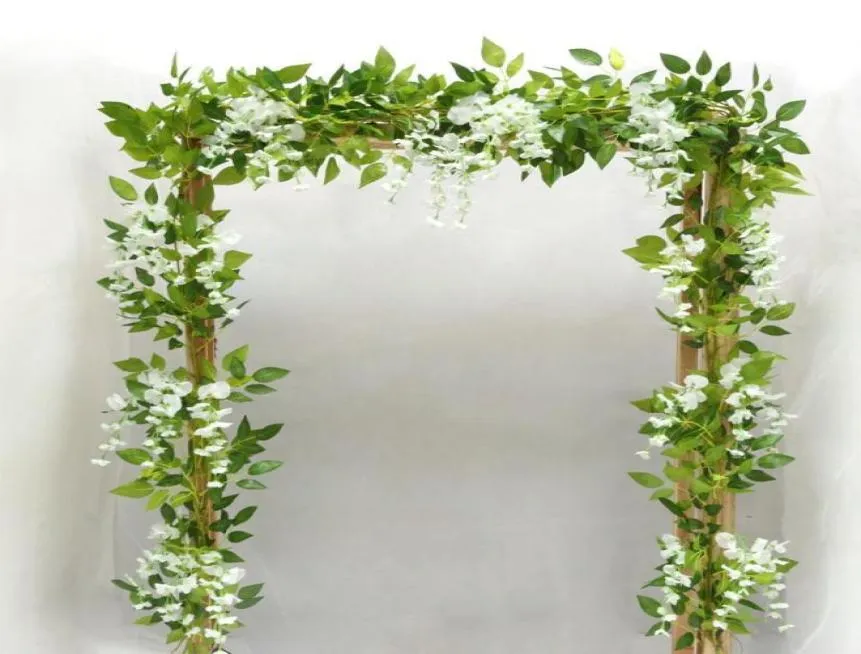 Fiori decorativi ghirlande da 200 cm Ivy artificiale Ivy Wisteria Falsa Ghirlanda di vite per camera da giardino Decorazione per l'arco di nozze floreale 5355907