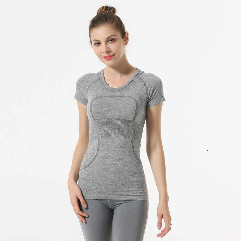 Clothes Yoga Womens Fitn T-shirt Top Sexy Fast Dry Dance Rhyme Gym Exercise Morning Running Round Neck Short Sleeve Ts