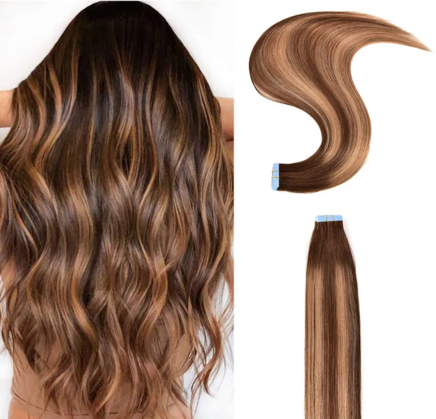 Klavierfarbe nahtloses unsichtbares Haar echtes Haarperücken für Frauen menschliches Haarspätes Ersatzband in 100% menschlichem Haar