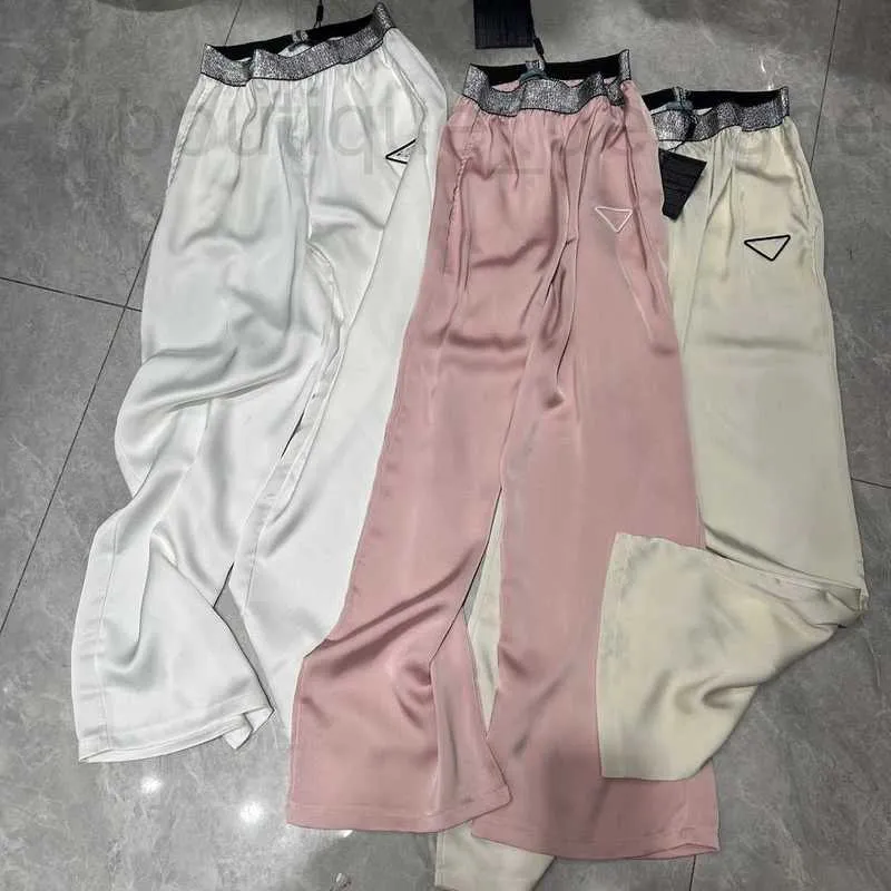 Frauenhose Capris Designer Marke Nanyou Frühling/Sommer Neues Dreiecksbrief Stickerei Elastische Taille Kontrastfarbe Casual Straight Bein für Frauen 5CSL