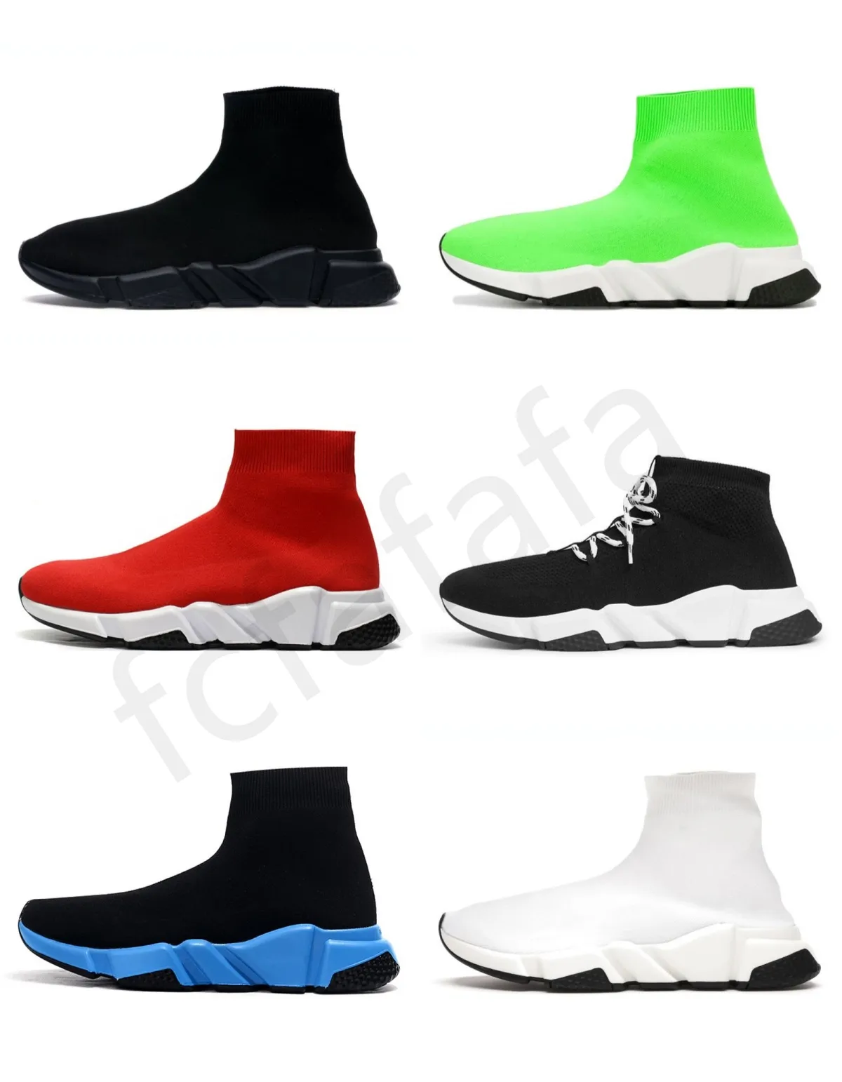 New Hot Designer Sock Sapatos Homens Mulheres Graffiti Branco Preto Vermelho bege rosa Clear Lace-up Lace-up Neon Speed Runner Treinners Flat Casual Sneakers Plataforma VJN