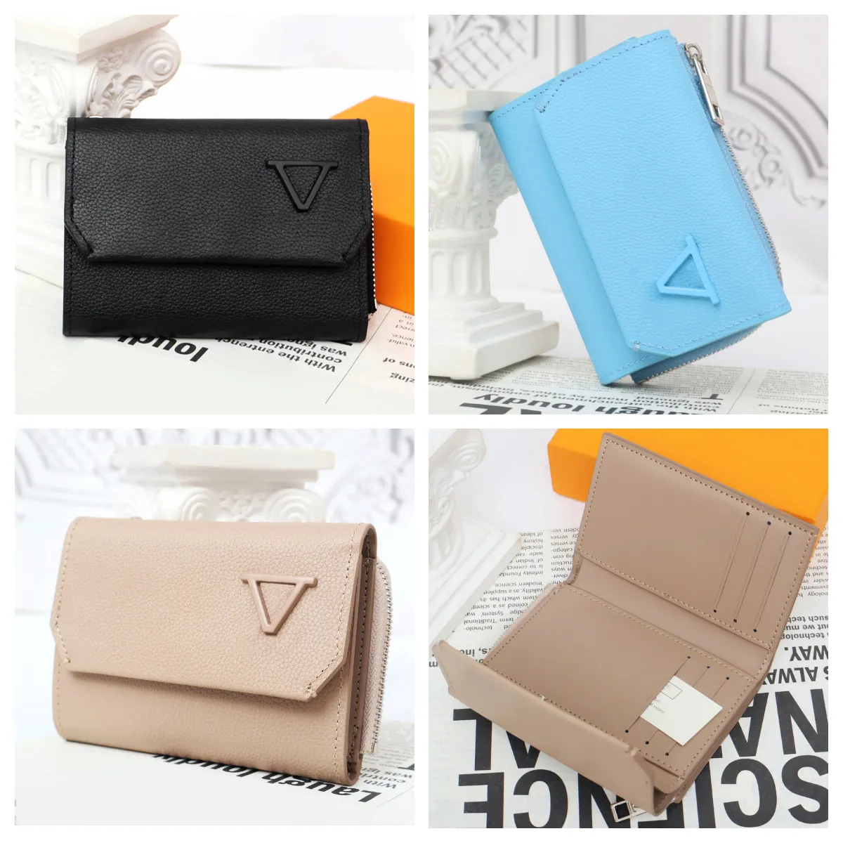 Mirror Quality Luxury small wallet Designer trifold leather small Man Woman mini Card wallet Key Coin purse trifold Money clip Fashion Simple Brand Cards holde purse
