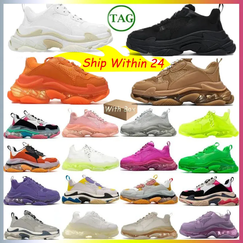 Sneakers Triple S Trainer Designer Sneaker Shoes Casual Sapatos Homens Mulheres Preto Branco Azul Verde Verde Amarelo Men plataforma Tamanho 35-45