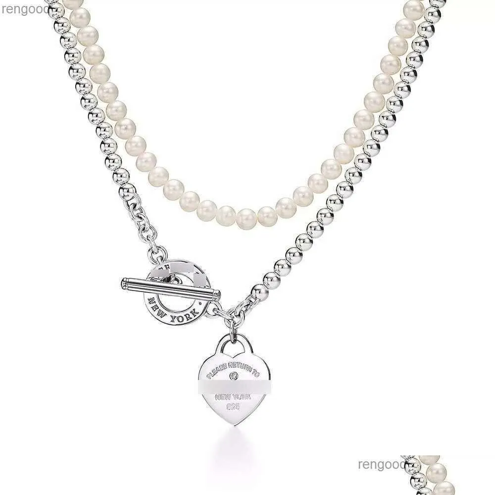 ペンダントネックレスデザイナー高品質TファミリーSeiko New Beads Itys ot Love Necklace with Diamond Seater Chain Net Drop Delivery Je Otiub