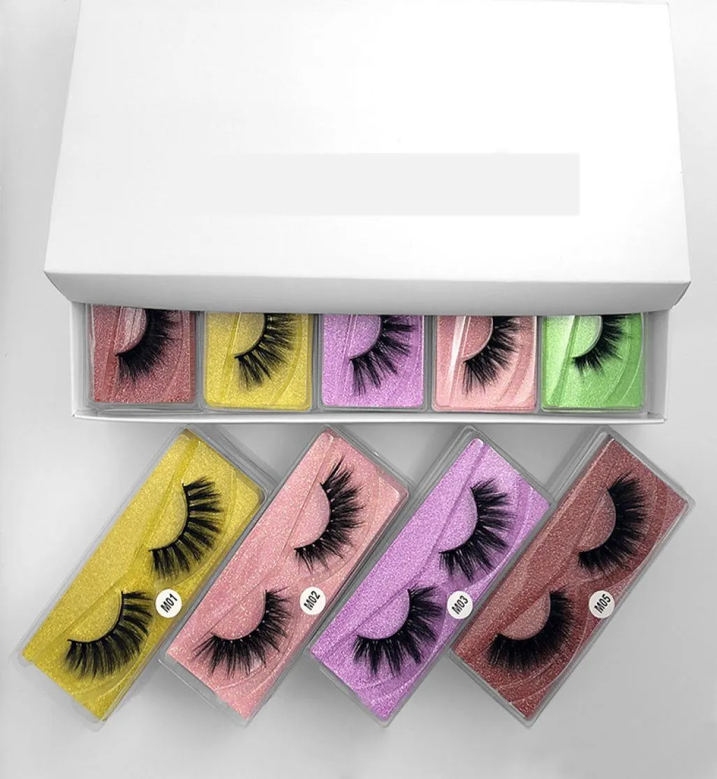 Cultures de vison 3D Faux naturels Faux Lash Soft Make Up Extension False Falle Eye Lash 10 Styles avec Box9745553