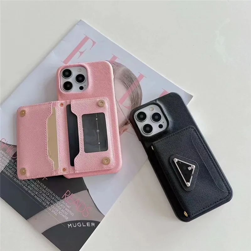 Fashion Designer Wallet Phone Cases for iPhone 15promax 15plus 14pro 13 12 11 Shell Luxury Brand Card Holder Credit Pocket Bags Leather Men Women Shockproof Cover