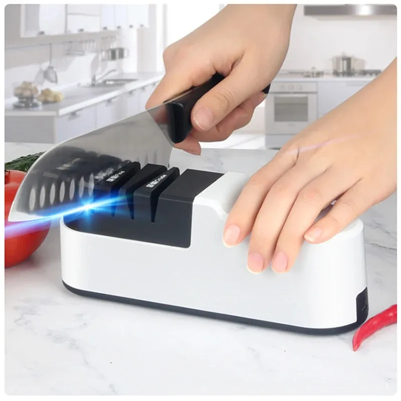 Electric Knife Sharpener High Precision Home Small Fast Automatic Kitchen Stone Charging 240424