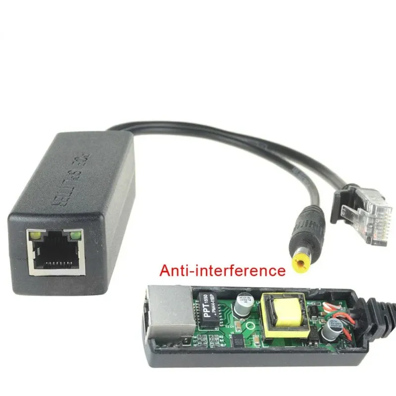 ANPWOO 24V à 12V POE Splitter anti-interférence 15W POE Adaptateur Câble d'alimentation Module DC5.5 / 2.1 mm Connecteur pour la caméra IP