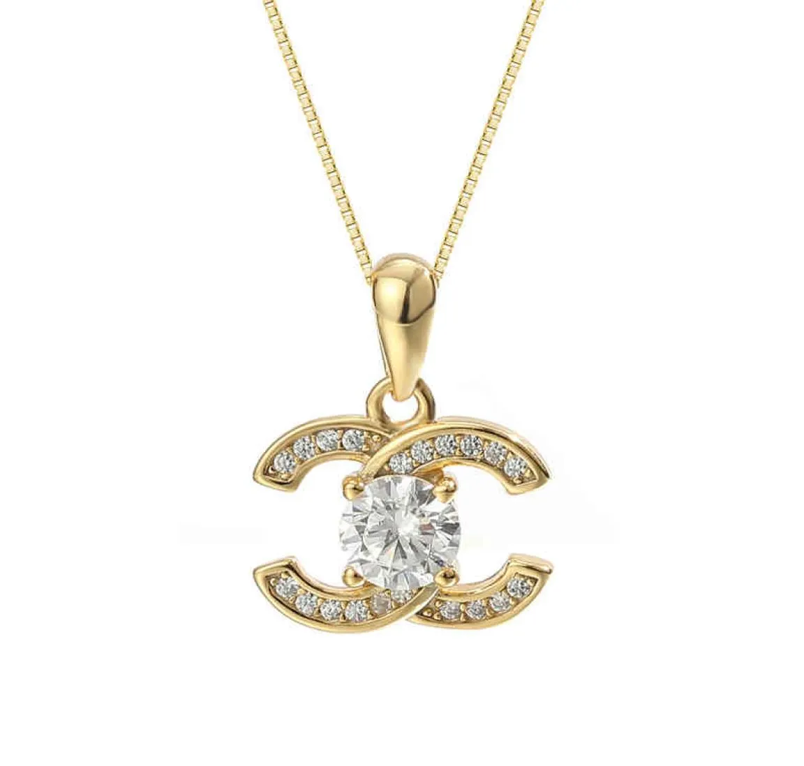 Verkoopketting CZ 925 Sterling Sier Gold Compated Zirkon Letter Pendant voor vrouwen7234678