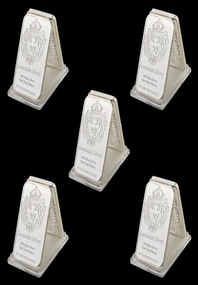 5pcs raro 999 Fine Silver One Troy Once USA Sdale Craft 1oz Plate Silver Souvenir Barsion Bars1377742