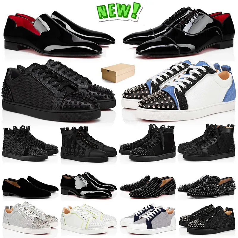 Top Quality Designer Dress Shoes Luxury Low Top Black White Leather Sneakers Fashion woman heels Loafers Spikes Casual women men trainers