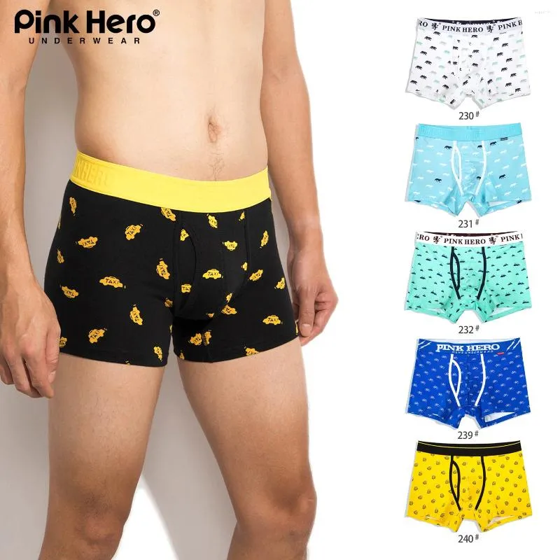 Sous-pants Pinkhero Print-D motifs amusants élégants mâles pour les hommes confortables et coton doux sous-vêtements boxer Briefs pour hommes