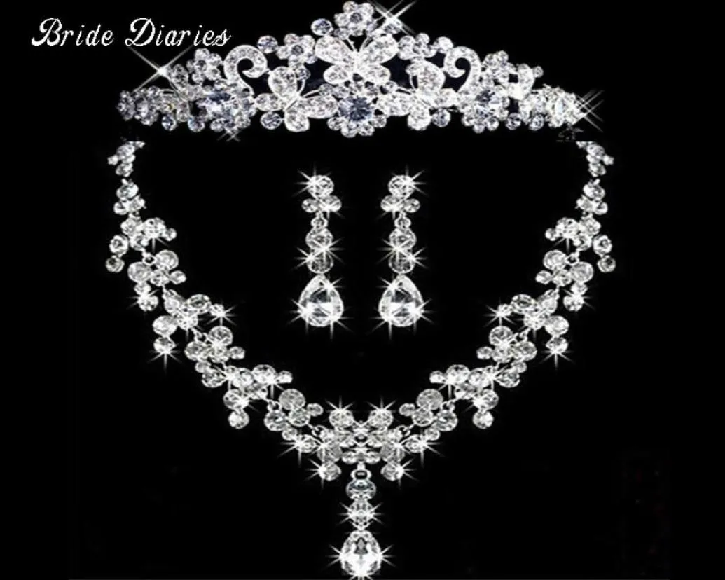 Bride Diaries Silver Color Crystal papillon