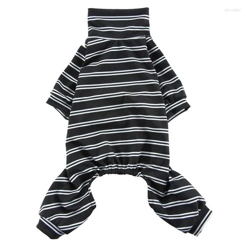 Appareils pour chiens Stripe Pyjamas Élasticité du printemps Élasticité refroidissante Vêtements de conception Tenue Turtleneck Puppy Pjs Pjs Jumps pour petit