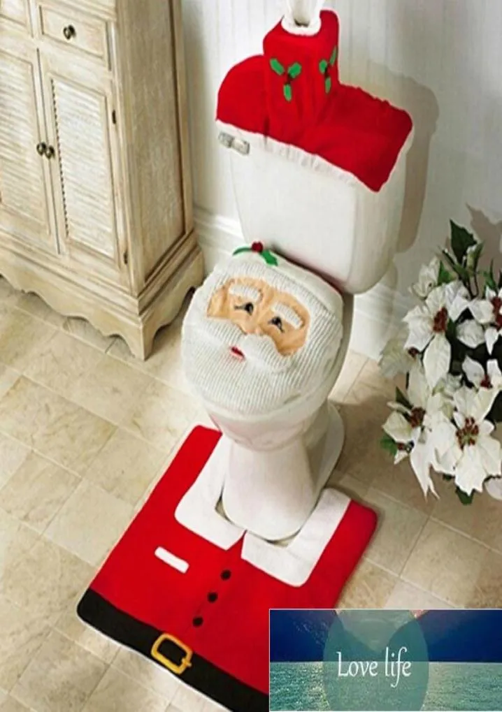 サンタクロースの便座カバーセットホームバスルーム製品のためのクリスマスデコレーション新年ナビダッド飾り3526973