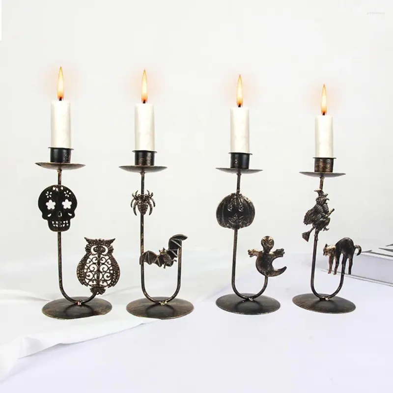 Bandlers Retro Halloween Decoration Creative Creative Bandlelight Stand Ornement Whited Fon Homeder à la maison