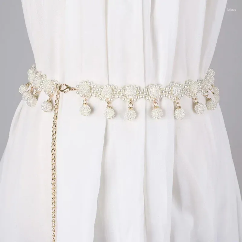 Celra um cinto de pendente de bola Yangmei para vestidos de noiva femininos de saia longa pendurando moda