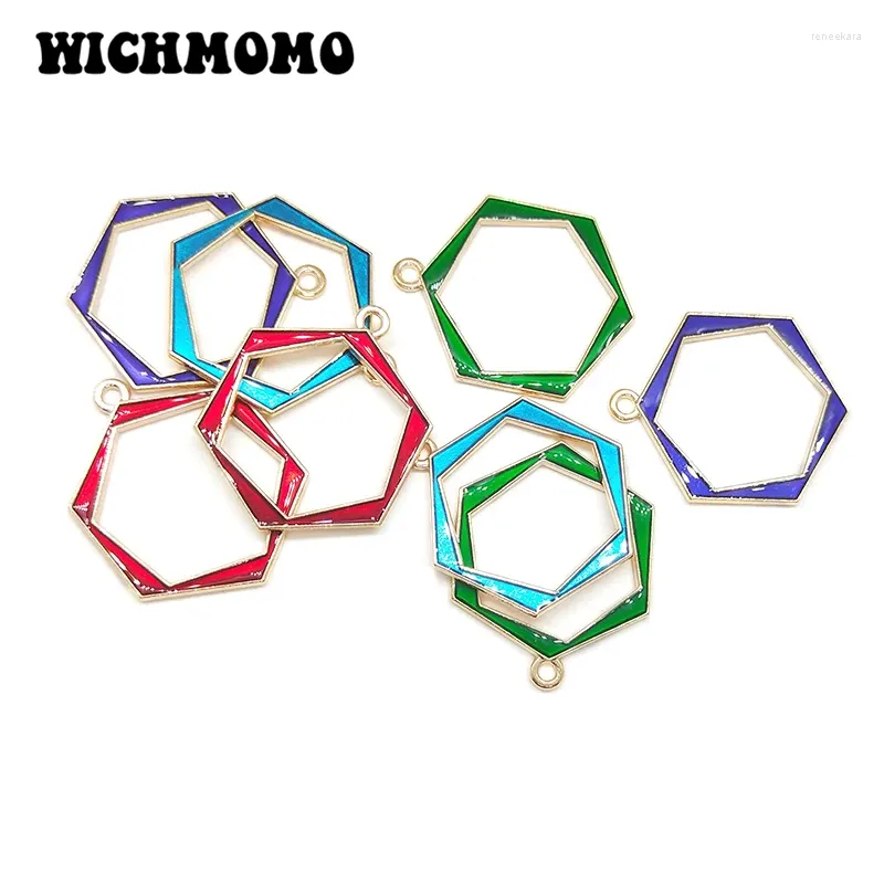 Charms 29 23 mm 10pieces / sac en alliage zinc HEXAGONS PENDANT POUR LES BOUCES DIY Collier Bijoux Accessoires