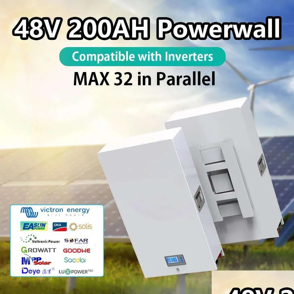 Batterie LifePO4 48V 200Ah Powerwall Batteria 10kW Litio Solar 6000Add Cycle Max 32 Parallelo Compatibile con consegna in goccia inverter DH89P