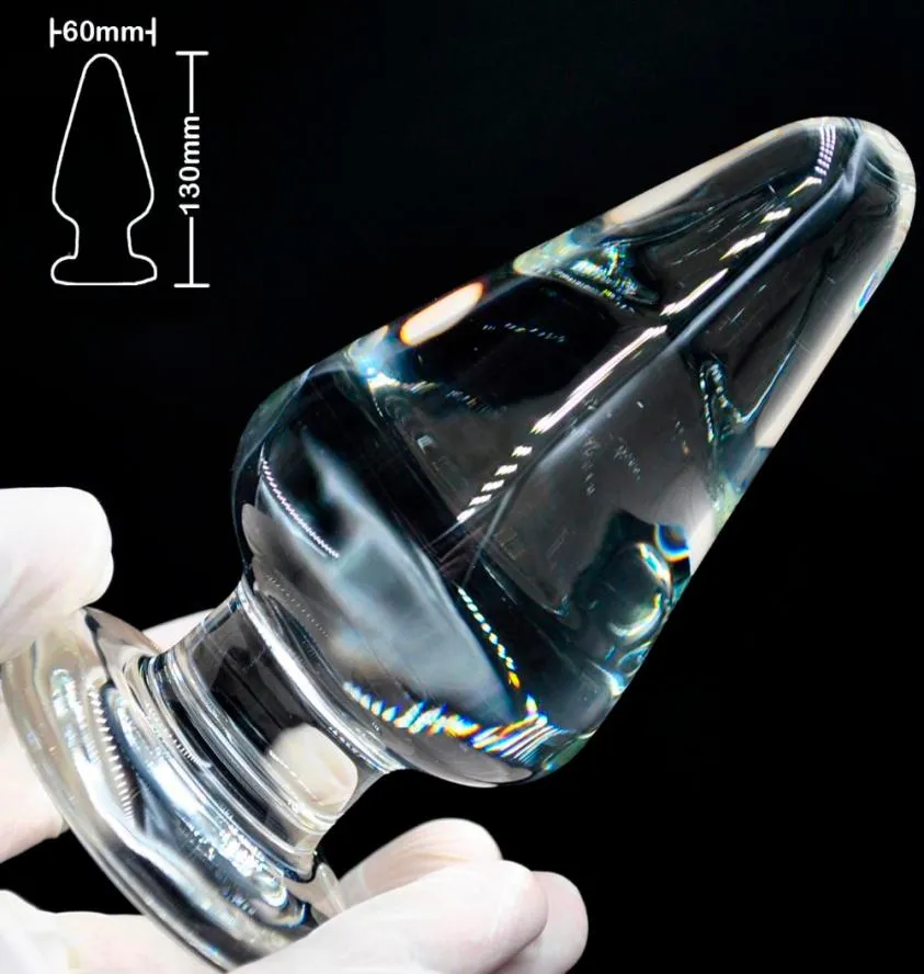 60 mm à grande taille Pyrex Glass anal Dildo Butt Plug