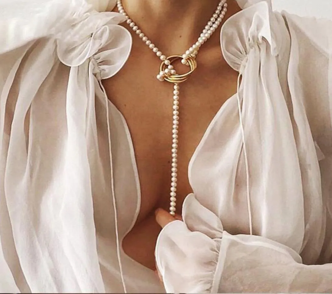 Colliers de perles vintage pour femmes Fashion Multi-couche nouée Collier Collier Chureur de monnaie 6724204