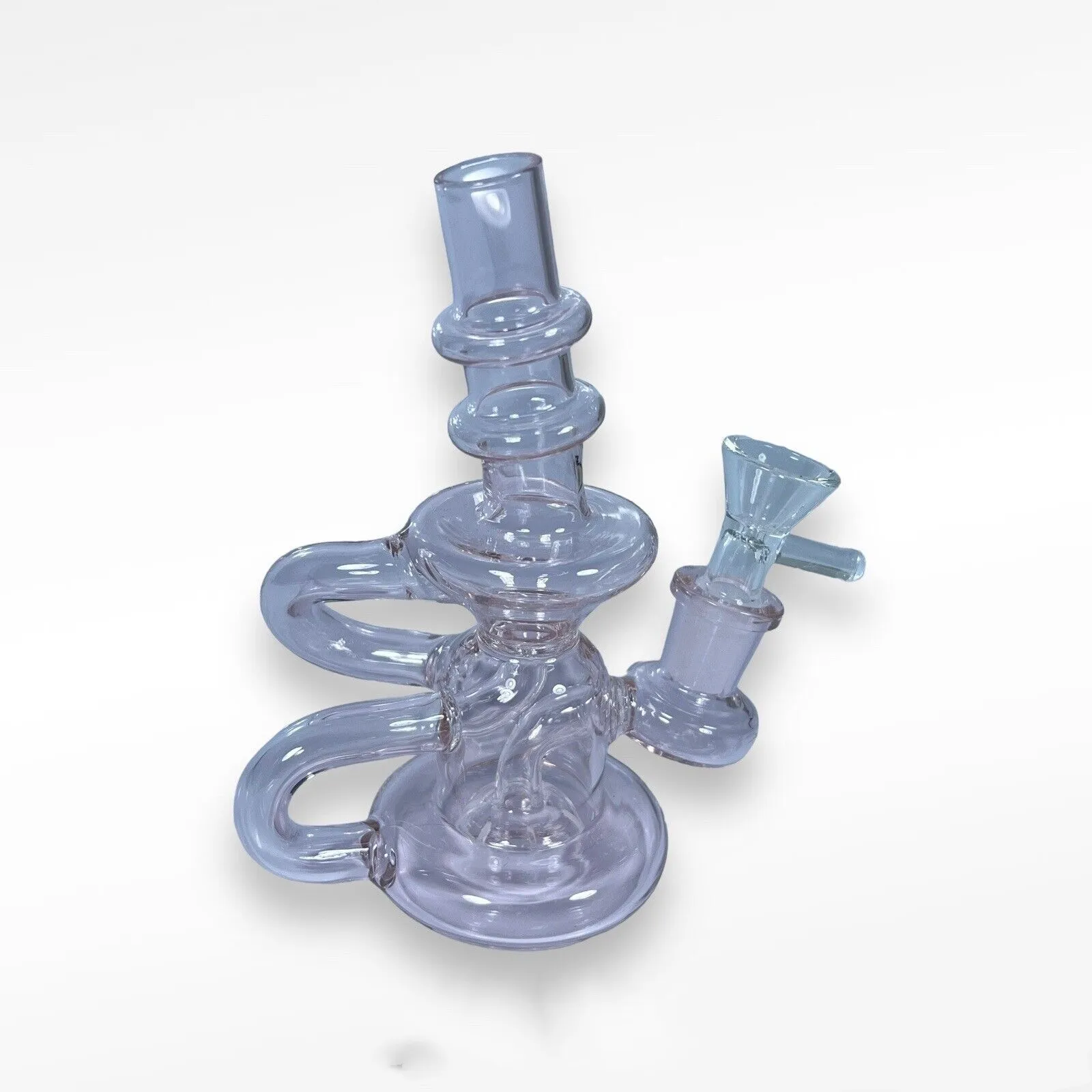 5,5 pouces en gangy bong mini portable de couleur mélangée teintée arc-en-ciel néo fab nyahater pipe à eau en verre bangs avec bol de 14 mm prêt à utiliser l'entrepôt américain