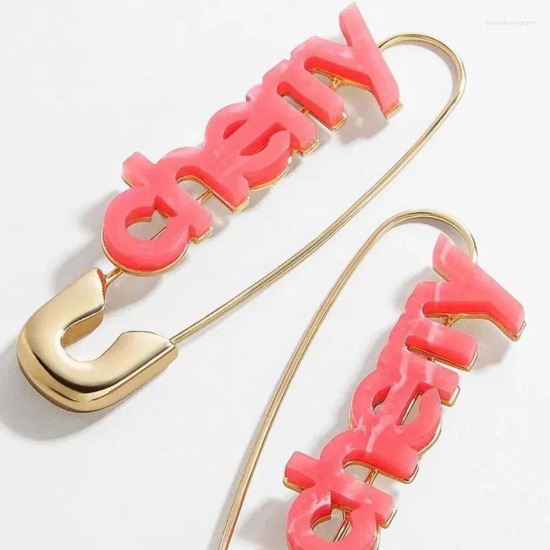 Stud Earrings 2024 Acrylic Letters Pin For Women Ladies Street Fashion Exaggerated Charm Female Gift