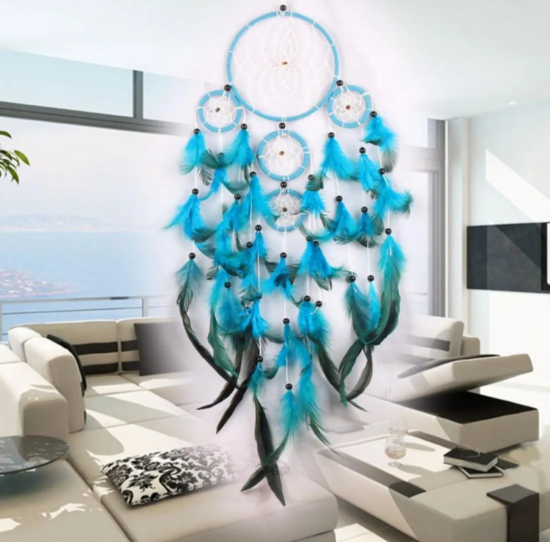 Big Dreamcatchers Wind Chime Net Hoops mit 5 Ringen Dream Catcher für Auto Wandhänge Klage Ornamente Dekoration Handwerk 3147262