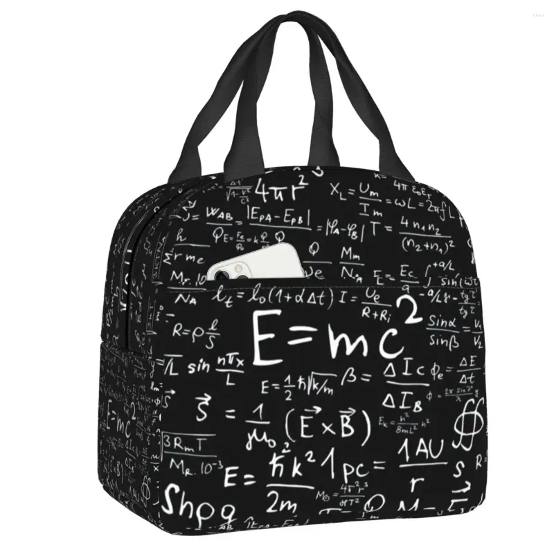 Opbergtassen Wetenschap Leraar Math Formules Lunch Bag Waterdichte koelere thermische geïsoleerde Bento Box For Women Kids School Food Tote