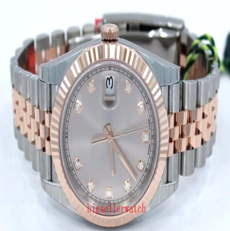 Роскошные высококачественные запястья дата проведения 41 мм 126331 18K Rose Gold Diamond Blue Dial Asia 2813 Движение Automatic Mens Watch Watch5169482