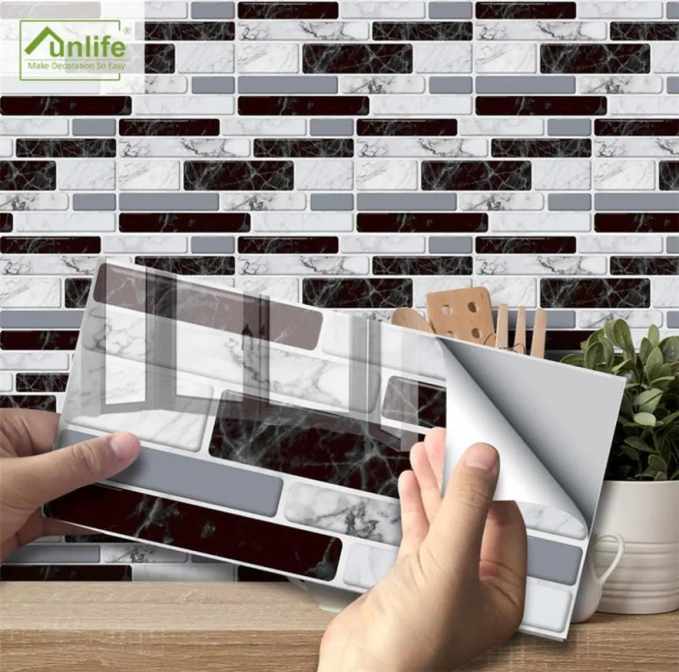 9 27 54pcs Mosaic Brick Tile Stickers para banheiro papel de parede de cozinha auto -impermeável adesivo Diy adesivo de parede decalque 2243666120