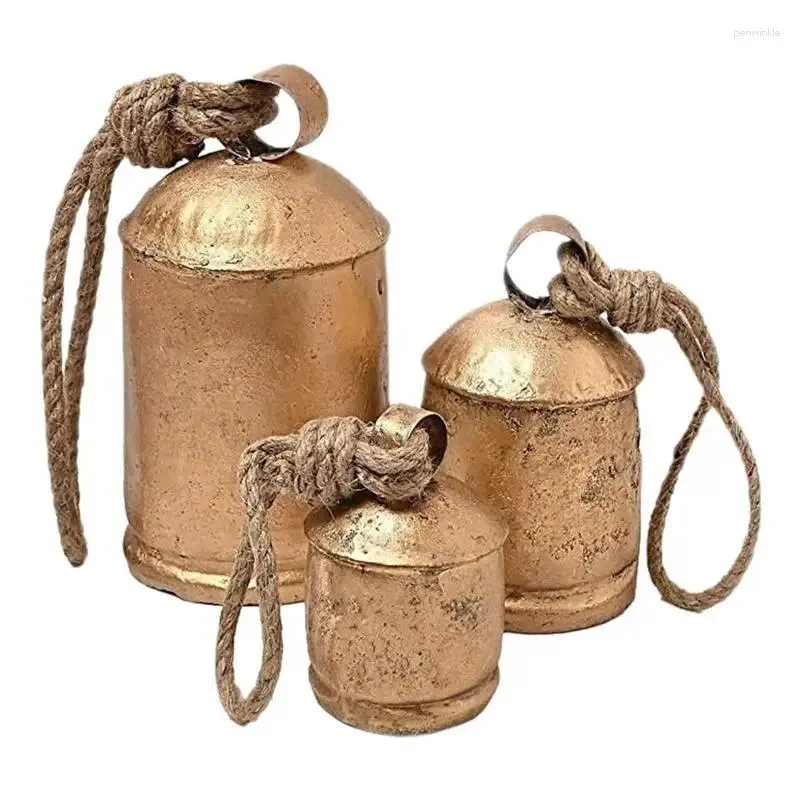 Fourniture de fête Vintage Vache de Noël Bells Mini Metal Small Cowbell Rustic Harmony Brass For Decoration Giant Bronze