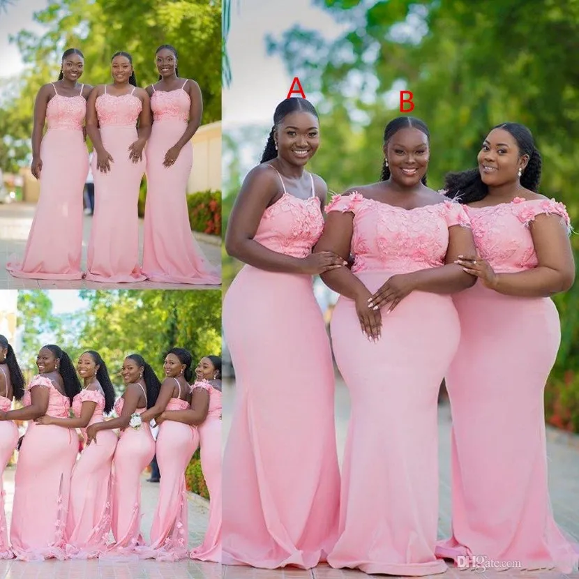 2019 abiti da damigella d'onore rosa blush di bruschi abiti diversi lo stesso colore abiti formali taglie forti abiti onore abiti africani sirena sera g 2405