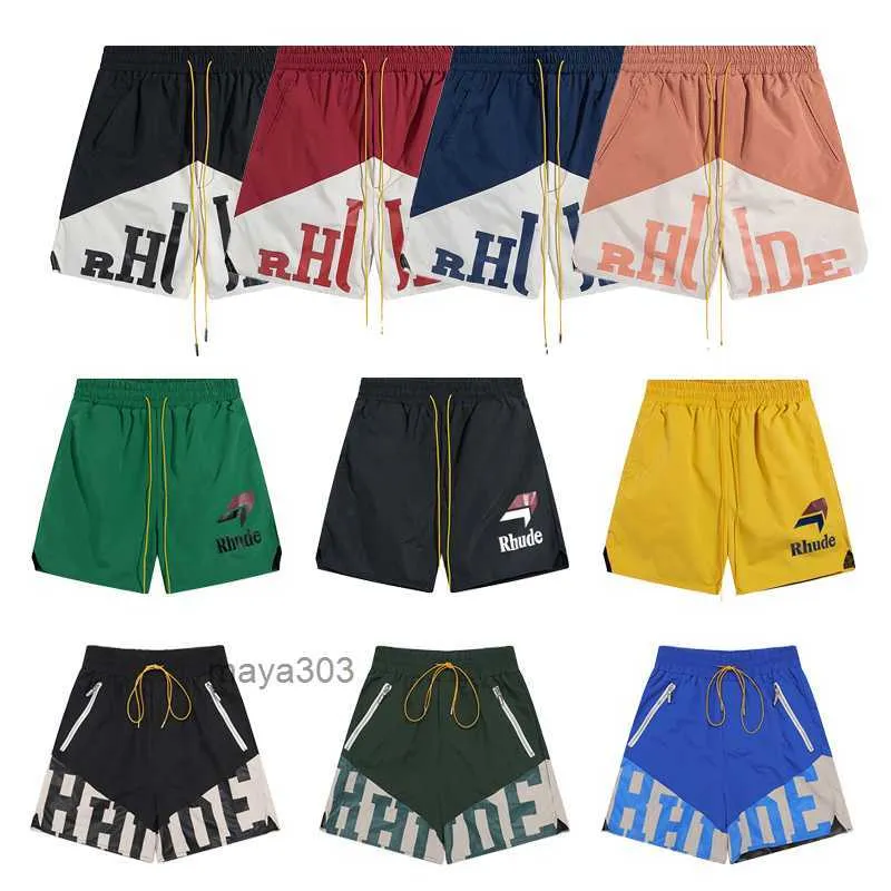 Rhude Shorts Designer masculino Curto curto calças de praia havaianas Belas esportes de moda lindos masculinos grátis homens adolescentes Baggy Shortsc B532