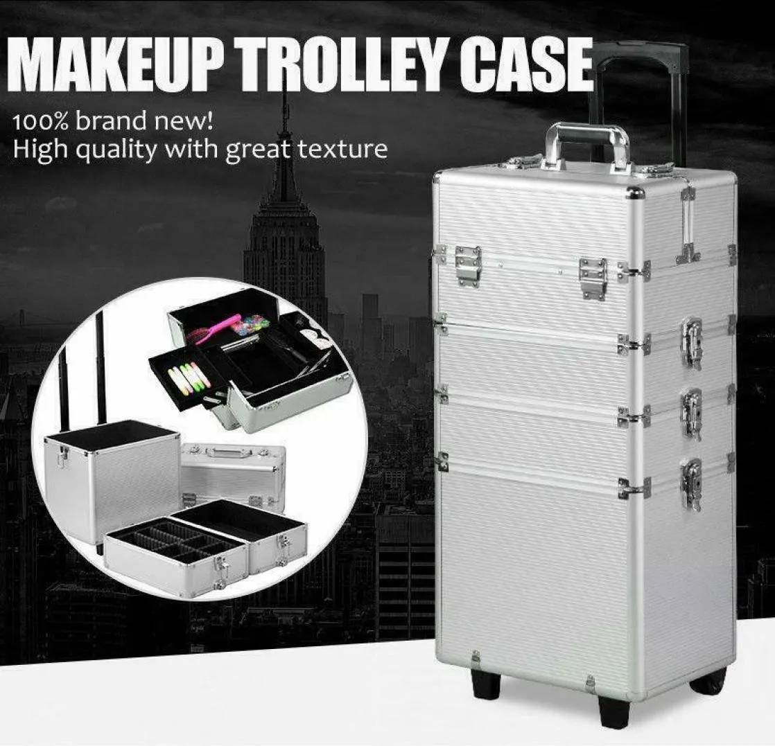 4 IN1 Aluminium professionnel en aluminium Train Train Train Case Cosmetic Box Drawer3430166